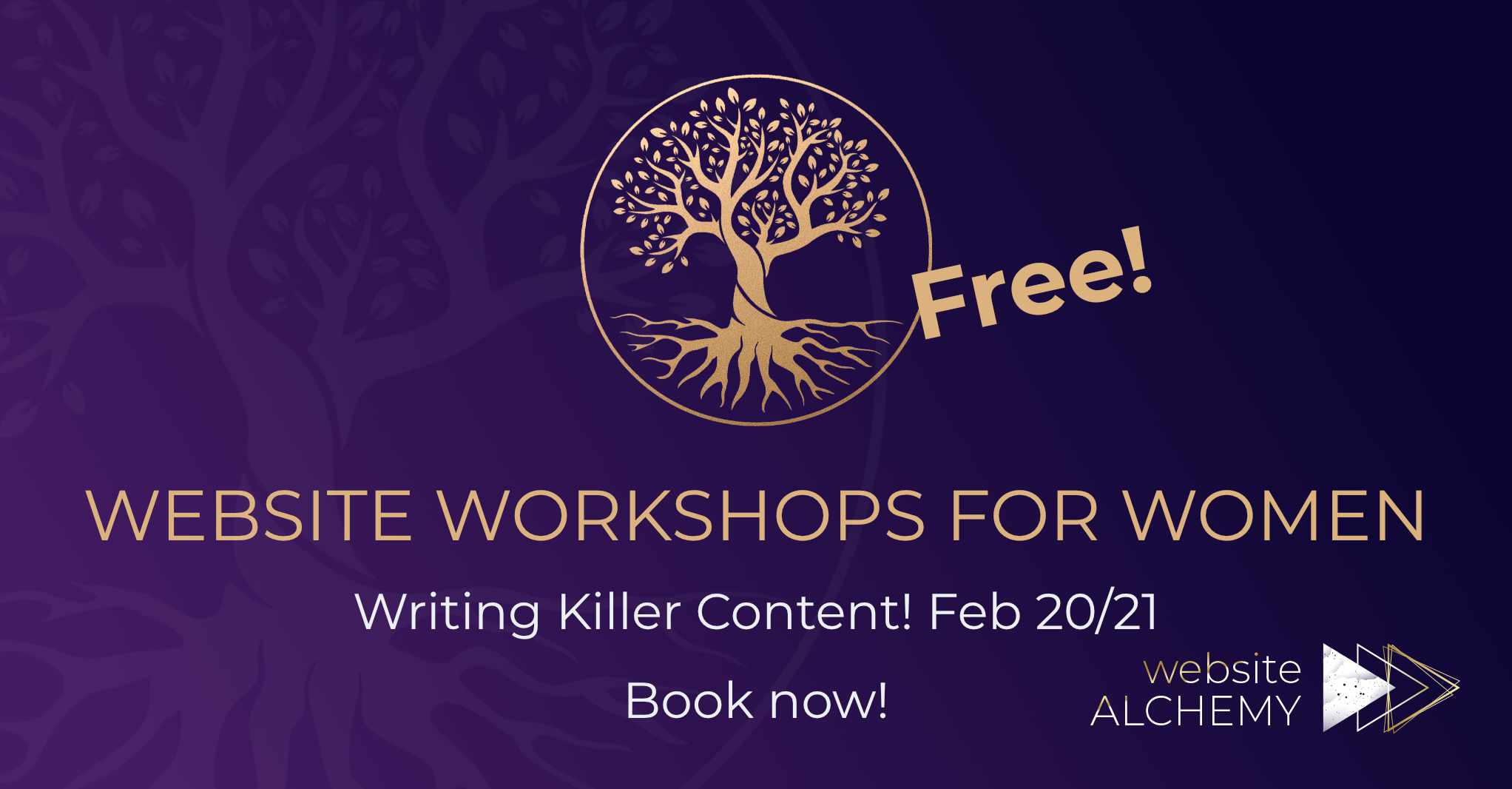 Website workshops for women, content writing course