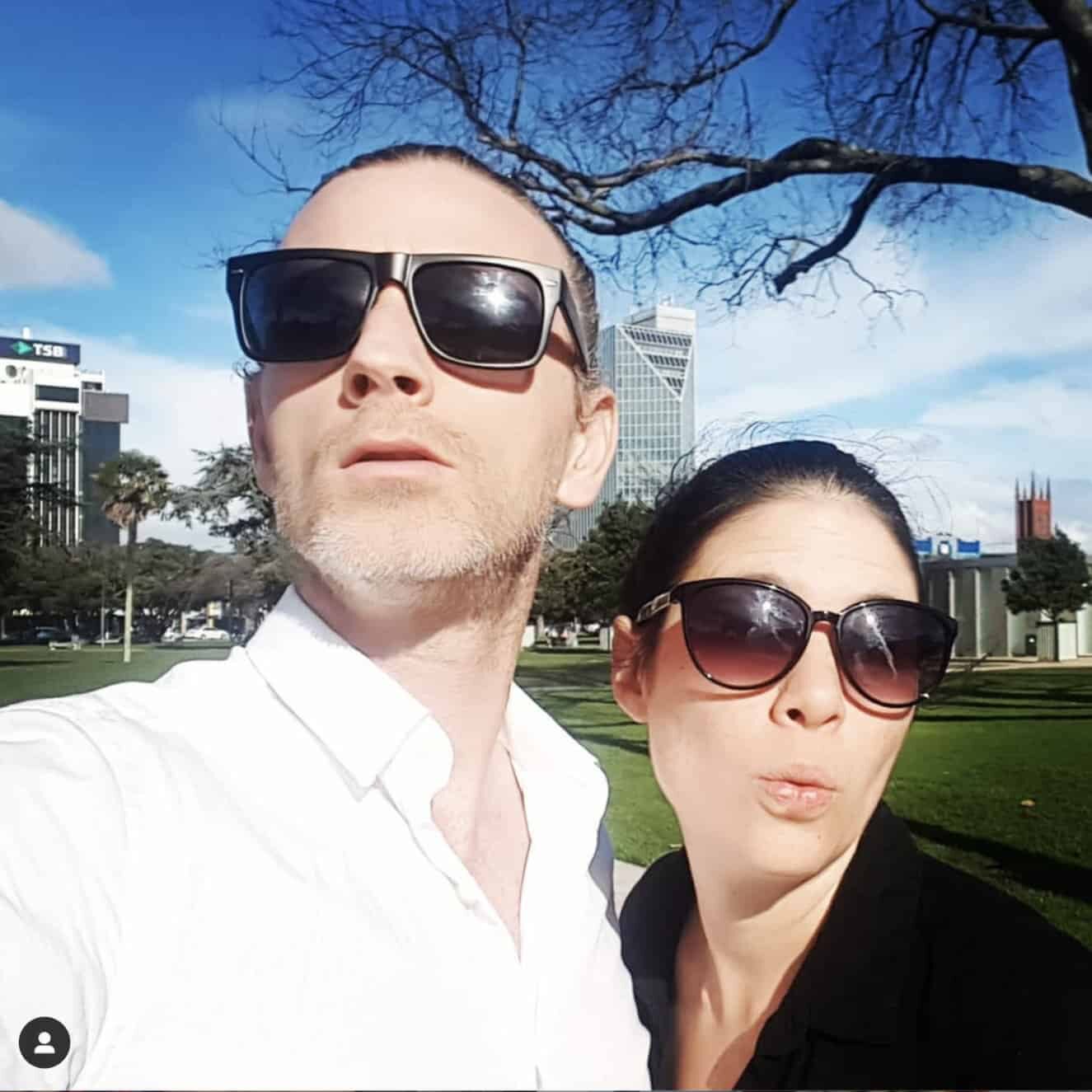 John & Serena wearing shades